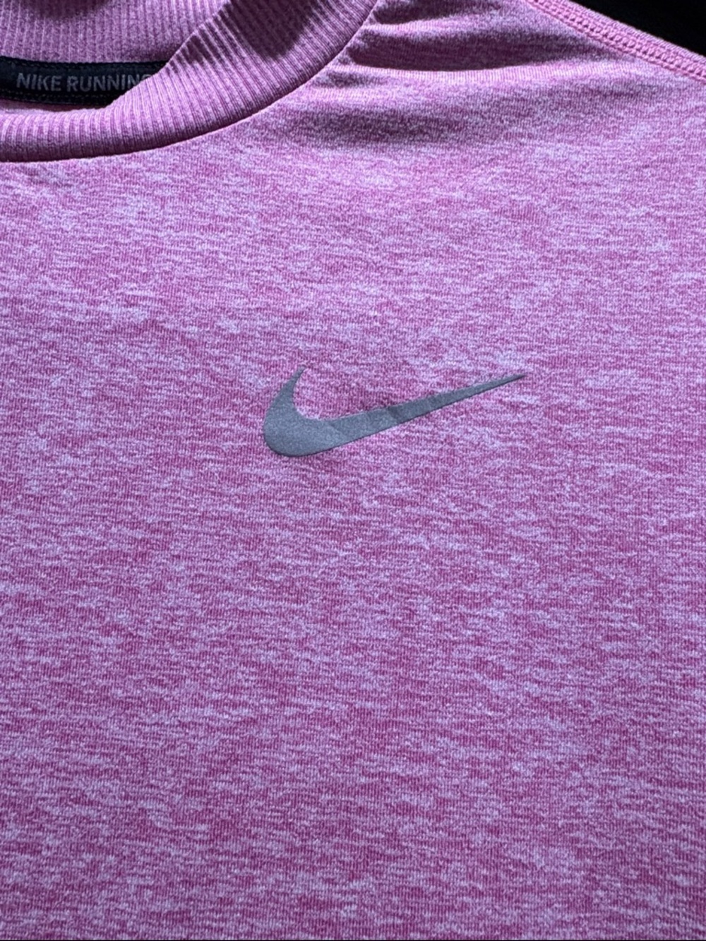 Nike Heather Pink Long Sleeve Athletic Top - Picture 3 of 5